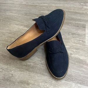 Navy Suede Loafers
